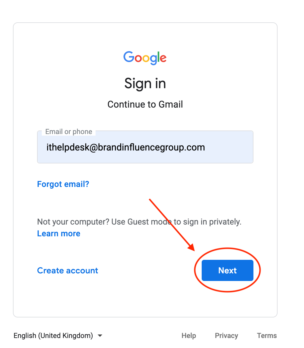 Reset Gmail Account