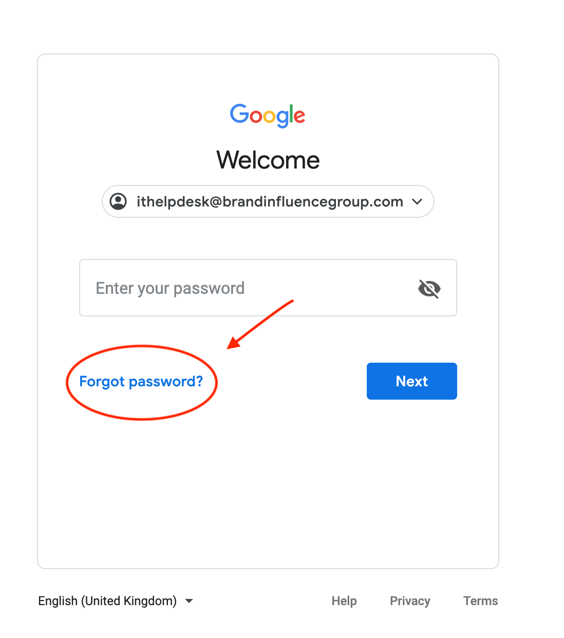 ️🔒 Gmail Password Recovery / Reset – BIG [Brand Influence Group]